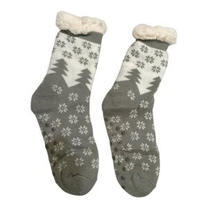 Dosoni Womens Slipper Fuzzy Socks - Snowflake Grey, US Women 5-10